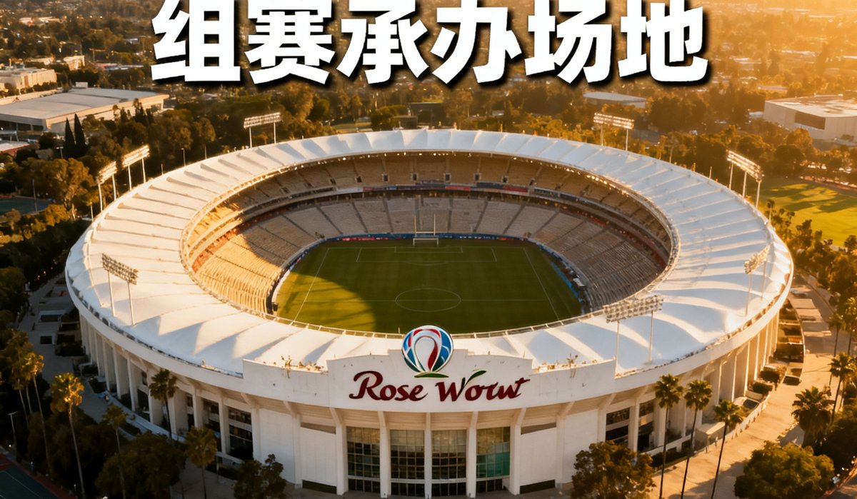 洛杉矶玫瑰碗体育场外观,2026世界杯将承办多场小组赛